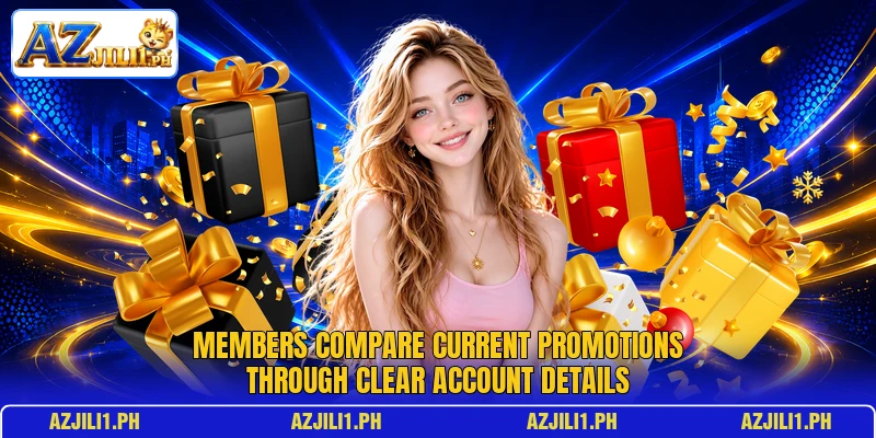 Members compare current promotions through clear account details