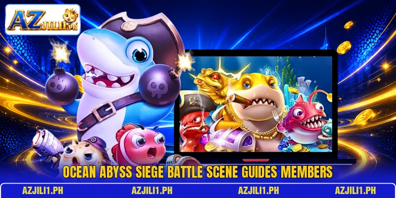 Ocean Abyss Siege battle scene guides members