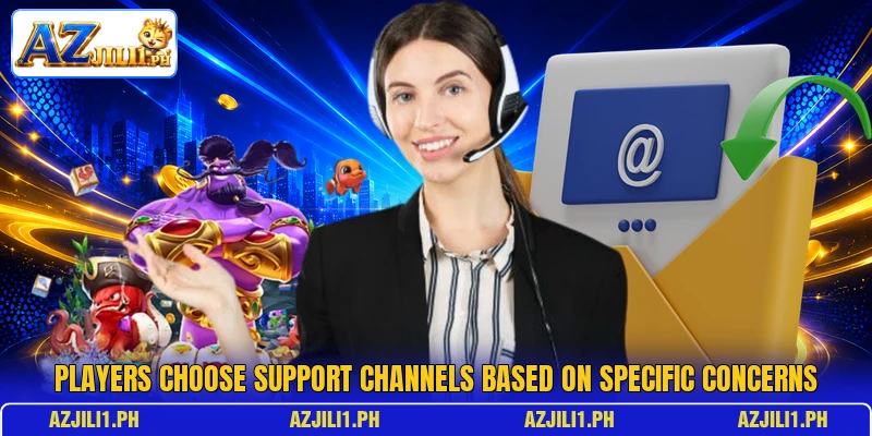 Players choose support channels based on specific concerns