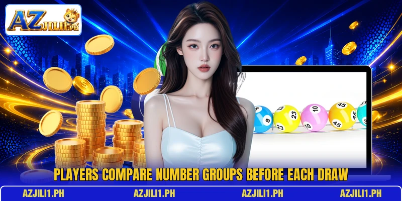 Players compare number groups before each draw