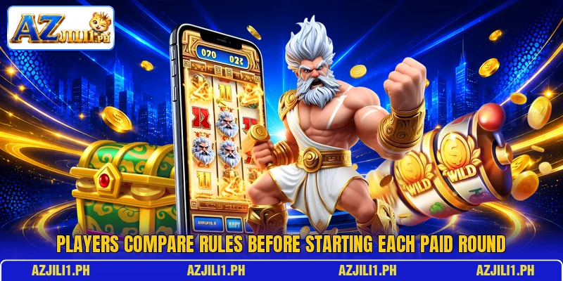Players compare rules before starting each paid round
