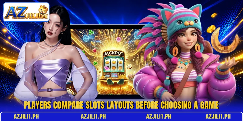 Players compare slots layouts before choosing a game Players compare slots layouts before choosing a game