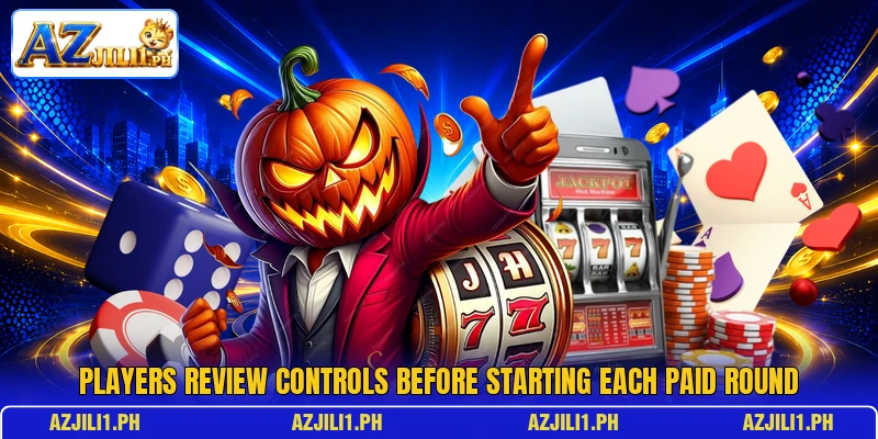 Players review controls before starting each paid round Players review controls before starting each paid round