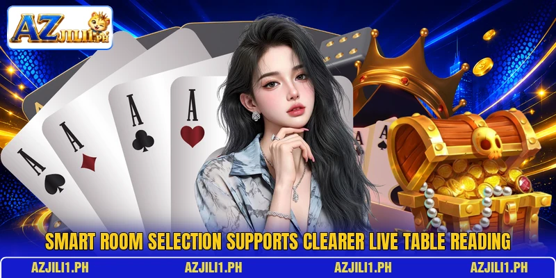 Smart room selection supports clearer live table reading